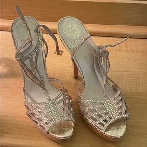 Vince Camuto Metallic Strappy Heels